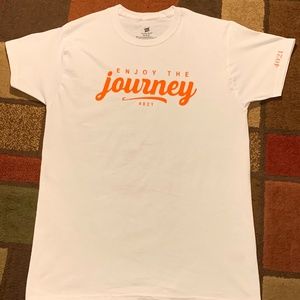 WHITE & ORANGE ENJOY THE JOURNEY TEE